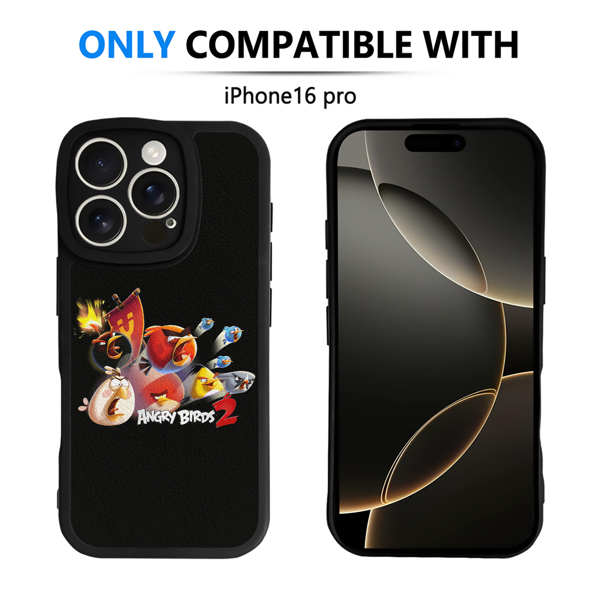 （画像用） Angry Birds アングリーバード 【iPhone 16シリーズ対応】シリコンスマホケース（レザー調） 材質：シリコン
